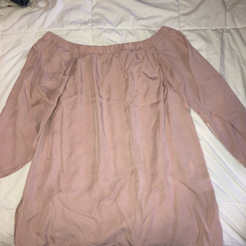 Off the shoulder pink blouse